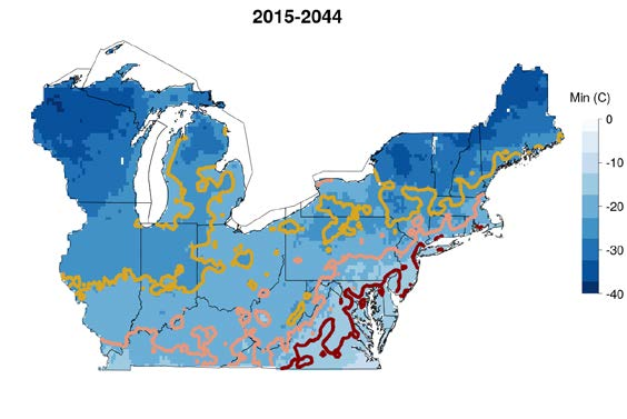 map of perennial ryegrass freeze hardiness zones